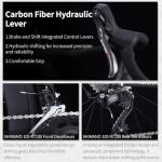 SAVADECK A7L Carbon Road Bike, T800 Carbon Fiber Frame 700C Racing Bicycle with Shimano 105 R7100 24 Speed Groupset and Hydraulic Disc Brake, Ultra-Light Carbon Bike for Man and Women(Black,54cm)