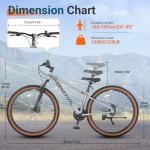 SPATIAL Mountain Bike, 24/26/27.5/29 Inch Outdoor Cycling Bike, 21/8 Speed Lightweight Aluminum Frame | Dual Disc Brakes, Adjustable Ergonomic Seat for Men Women Adult Teens (Gray, 29'')