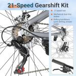 SPATIAL Mountain Bike, 24/26/27.5/29 Inch Outdoor Cycling Bike, 21/8 Speed Lightweight Aluminum Frame | Dual Disc Brakes, Adjustable Ergonomic Seat for Men Women Adult Teens (Gray, 29'')