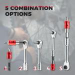 ROCKBROS Bike Tool Kits 14 in 1 Multi-Function Bike Repair Kits Portable Foldable Bike accessories Reversible Ratchet Wrench with 10 Bits 2 Tire Levers