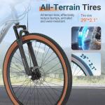 SPATIAL Mountain Bike, 24/26/27.5/29 Inch Outdoor Cycling Bike, 21/8 Speed Lightweight Aluminum Frame | Dual Disc Brakes, Adjustable Ergonomic Seat for Men Women Adult Teens (Gray, 29'')