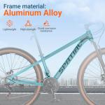 SPATIAL Mountain Bike, 24/26/27.5/29 Inch Outdoor Cycling Bike, 21/8 Speed Lightweight Aluminum Frame | Dual Disc Brakes, Adjustable Ergonomic Seat for Men Women Adult Teens (Gray, 29'')