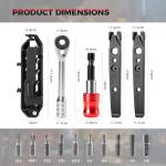 ROCKBROS Bike Tool Kits 14 in 1 Multi-Function Bike Repair Kits Portable Foldable Bike accessories Reversible Ratchet Wrench with 10 Bits 2 Tire Levers