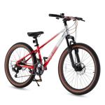 RoyalBaby Kids Mountain Bike 24" for Boys & Girls Ages 10-14 Year Old- Lightweight Aluminum, 21-Speed, Suspension Fork - Red