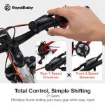 RoyalBaby Kids Mountain Bike 24" for Boys & Girls Ages 10-14 Year Old- Lightweight Aluminum, 21-Speed, Suspension Fork - Red