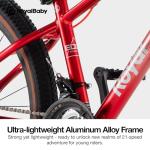 RoyalBaby Kids Mountain Bike 24" for Boys & Girls Ages 10-14 Year Old- Lightweight Aluminum, 21-Speed, Suspension Fork - Red