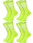 Breathffy 4 Pairs Glow in Dark Socks Cycling High Reflective Running Socks Night Safety Hosiery Compression Athletic(Fluorescent Green)