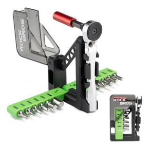 ROCKBROS Bike Tool Kit, Mini Bike Multitool, 12-in-1 Portable Bike Repair Kit, Durable Mini Ratchet Set, Maintenance Accessories for Ebike Road Mountain Bike Travel & Home (1)