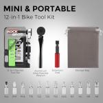 ROCKBROS Bike Tool Kit, Mini Bike Multitool, 12-in-1 Portable Bike Repair Kit, Durable Mini Ratchet Set, Maintenance Accessories for Ebike Road Mountain Bike Travel & Home (1)