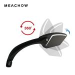 MEACHOW New Scratch Resistant Glass Lens,Handlebar Bike Mirror, Rotatable Safe Rearview Mirror, Bicycle Mirror (Silver Left Side) ME-002LS