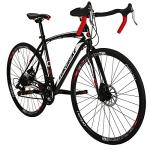 EUROBIKE Road Bike,49cm Frame Road Bicycle for Men and Women,21 Speed Adult Bike,Disc Brake 700C Bike,Blackwhite (Blackwhite-49cm)
