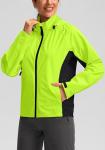 Bikewa Women's Cycling Rain Jackets Waterproof Windbreaker Lightweight Running Windproof Reflective Jacket Packable Hooded(Fluorescent Yellow/Black,XXL)