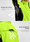 Bikewa Women's Cycling Rain Jackets Waterproof Windbreaker Lightweight Running Windproof Reflective Jacket Packable Hooded(Fluorescent Yellow/Black,XXL)