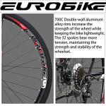 EUROBIKE Road Bike,49cm Frame Road Bicycle for Men and Women,21 Speed Adult Bike,Disc Brake 700C Bike,Blackwhite (Blackwhite-49cm)