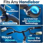 Nextcover® Bike Mirror Handlebar Mount (Left) – HD Glass | Secure & Shake-Free Bicycle Rear View Mirror for EBikes, Mountain Bikes & Scooters – Wide Angle Safety, Bicycle Mirrors