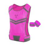 247 Viz Running Reflective Vest with Inside Pocket and 2 Bands, High Visibility Reflective Running Gear Safety Vest Straps for Men Women Kids for Night Running Walking Cycling