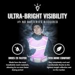 247 Viz Running Reflective Vest with Inside Pocket and 2 Bands, High Visibility Reflective Running Gear Safety Vest Straps for Men Women Kids for Night Running Walking Cycling