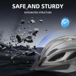 Adult Cycling Bike Helmet, Lightweight and Adjustable with Pads&Visor for Men and Women,Premium Quality Airflow Unisex Bicycle Helmet,Suggested Fit 58-61 cm (Titanium)