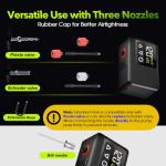 GIGA PUMP 120 PSI Rechargeable Mini Bike Pump, Bicycle Pump with Digital Pressure Gauge, 3.8oz Portable Bike Air Pump Tire Inflator, Mountain,Presta & Schrader Valves,Preset Pressure & Auto Shut Off