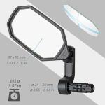 BriskMore Bar End Bike Mirrors, High–Definition Convex Glass Lens for Scooter Electric Bicycle, Scratch Resistant, Ebike Safe Rearview Mirror for Left Side BT-022L