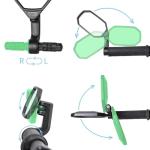 BriskMore Bar End Bike Mirrors, High–Definition Convex Glass Lens for Scooter Electric Bicycle, Scratch Resistant, Ebike Safe Rearview Mirror for Left Side BT-022L