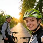 XIFENGRID Bike Helmet for Adult Women Men with USB Rechargeable Rear Light, Detachable Sun Visor, Adjustable Dial,Fits 56-62cm, CPSC Safety Certified Bicycle Helmet (Green)