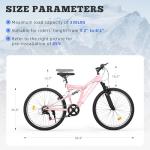 Max4out 26 inch Mountain Bike Dual Full Suspension, Outdoor Hybrid Bikes,7-Speed/High-Carbon Steel, for Men Women Adult, MTB Bicycle with Suspension Fork, Pink