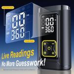 Philoent Tire Inflator Portable Air Compressor for Car Tires with Gauge, 150PSI Fast Bike Air Pump for Auto, Motorcycle, Bicycle, Balls, Digital Tire Pump with LED Light, Auto Shut-Off