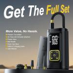 Philoent Tire Inflator Portable Air Compressor for Car Tires with Gauge, 150PSI Fast Bike Air Pump for Auto, Motorcycle, Bicycle, Balls, Digital Tire Pump with LED Light, Auto Shut-Off