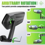 RBRL Bike Mirror 360° Adjustable, Wide Angle Rearview Mirror for Bicycle, E-Bike, MTB, Anti-shake Handlebar Bicycle Mirror, Lightweight & Universal Fit (left)