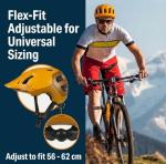 Bikeroo MTB Bike Helmet, Adjustable 56-62 cm / 22" - 24" Circumference, Adult Cycling Safety Head Protection for Road Mountain Bicycles, Protective Headgear Sports Equipment for Outdoor Adventures