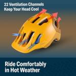 Bikeroo MTB Bike Helmet, Adjustable 56-62 cm / 22" - 24" Circumference, Adult Cycling Safety Head Protection for Road Mountain Bicycles, Protective Headgear Sports Equipment for Outdoor Adventures