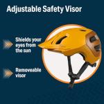 Bikeroo MTB Bike Helmet, Adjustable 56-62 cm / 22" - 24" Circumference, Adult Cycling Safety Head Protection for Road Mountain Bicycles, Protective Headgear Sports Equipment for Outdoor Adventures