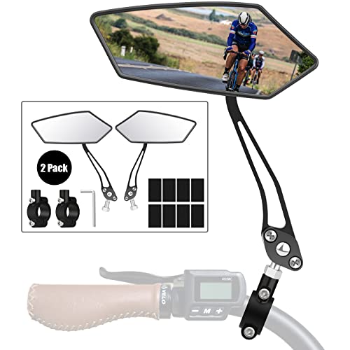 HD Wide Angle Bike Rearview Mirrors - Adjustable