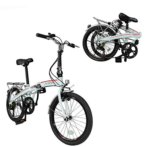 Xspec 20" 7-Speed Urban Folding Bike - White