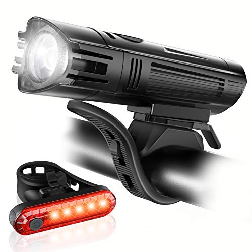 Ascher USB Rechargeable LED Bike Light Set