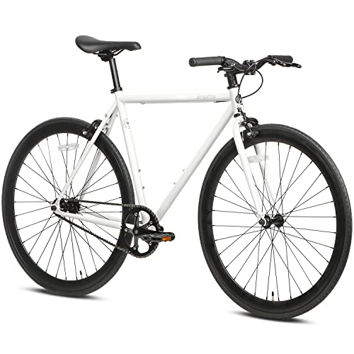 AVASTA Unisex Fixed Gear Commuter Bike - White