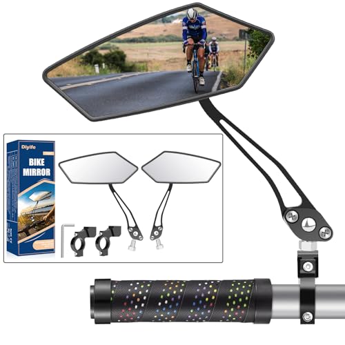 HD Wide Angle Bike Rearview Mirrors - Adjustable