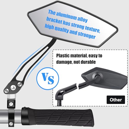 HD Wide Angle Bike Rearview Mirrors - Adjustable