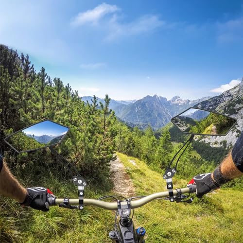 HD Wide Angle Bike Rearview Mirrors - Adjustable