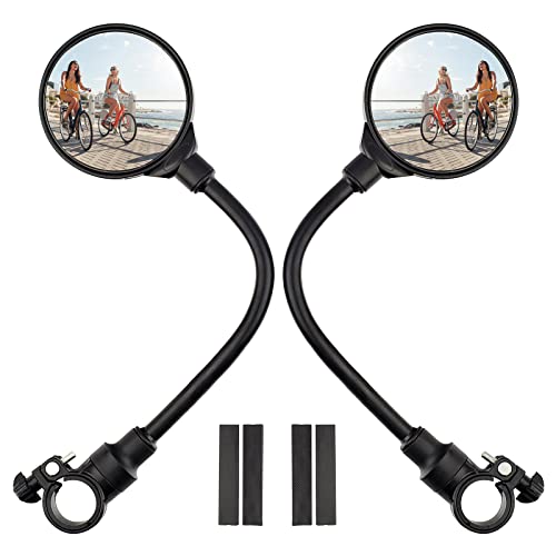 Adjustable Bike Handlebar Mirrors - Wide Angle 2 Pack