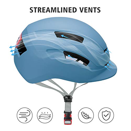SLANIGIRO Adjustable Urban Bike Helmet with Tail Light