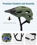Favoto Lightweight Adjustable Mountain Bike Helmet - Dark Green