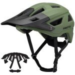 Favoto Lightweight Adjustable Mountain Bike Helmet - Dark Green