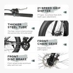 Outroad 26" Fat Tire Mountain Bike, 21-Speed