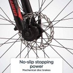 Schwinn Protocol 1.0 Men and Women Mountain Bike, 26-Inch Wheels, 21-Speed Drivetrain, Lightweight Aluminum Frame, Full Suspension, Mechanical Disc Brakes, Red/Blue