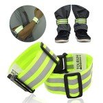 TOURUN Reflective Running Gear Belt for Night Walking/Running, Visibility Bands for Runners, Cyclists - Bicycle Pants Cuff Clips, Arm/Ankle/Leg Safety Bands (2 Bands)
