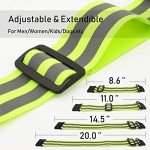 TOURUN Reflective Running Gear Belt for Night Walking/Running, Visibility Bands for Runners, Cyclists - Bicycle Pants Cuff Clips, Arm/Ankle/Leg Safety Bands (2 Bands)