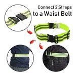 TOURUN Reflective Running Gear Belt for Night Walking/Running, Visibility Bands for Runners, Cyclists - Bicycle Pants Cuff Clips, Arm/Ankle/Leg Safety Bands (2 Bands)