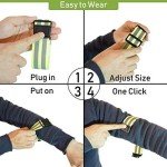 TOURUN Reflective Running Gear Belt for Night Walking/Running, Visibility Bands for Runners, Cyclists - Bicycle Pants Cuff Clips, Arm/Ankle/Leg Safety Bands (2 Bands)